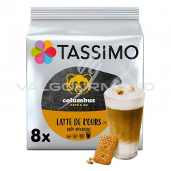 Tassimo Columbus Latte de l'Ours 268g (8 dosettes + 8) - les 5 paquets en stock