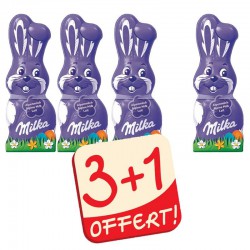 Lapin Milka 90g chocolat au lait - LOT de 3 + 1 OFFERT
