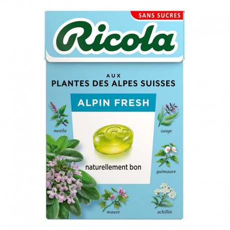 Ricola Alpin Fresh SANS SUCRES 50g - 20 étuis