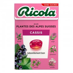 Ricola Cassis SANS SUCRES 50g - 20 étuis
