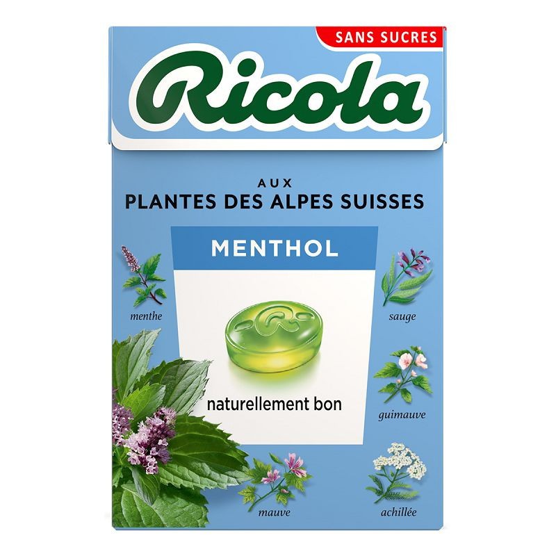 Ricola Menthol sans sucres 50g - 20 étuis