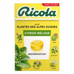 Ricola Citron et Mélisse SANS SUCRES 50g - 20 étuis
