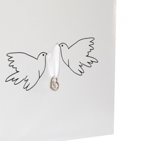 Livre d'or Colombes et pendentif Coeur- pièce