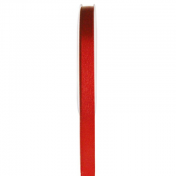 Ruban 6MM en satin ROUGE - 25 mètres
