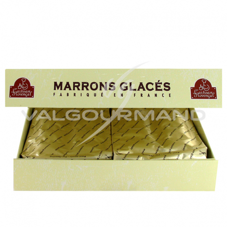 Coffret de 16 Marrons glacés pliès sous alu or - 270g