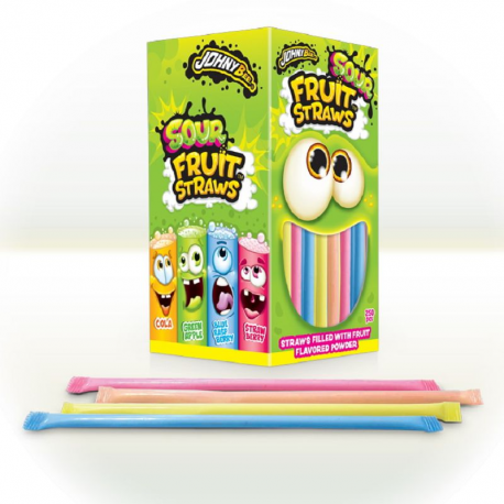 Pailles sour fruits straws Johny Bee - boîte de 250