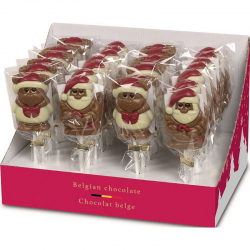 PRECOMMANDE Sucettes en chocolat Noël assorties 30g - boîte de 28