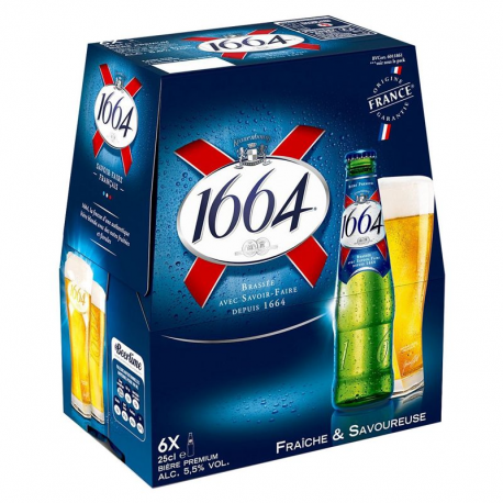1664 blonde verre - 4 packs de 6x25cl