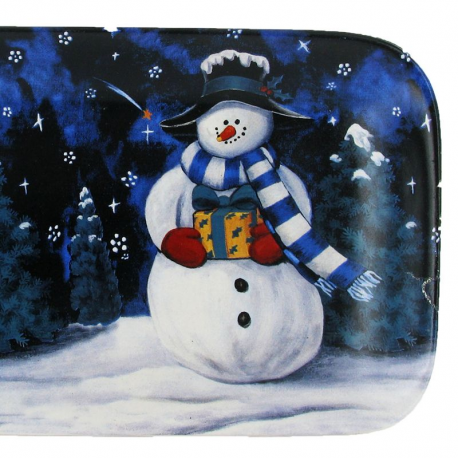 Plat céramique décor bonhomme de neige - pièce
