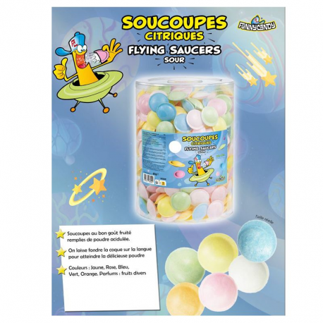 Cachets poudres Soucoupes Funny Candy - tubo de 500