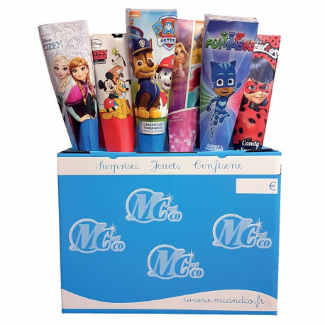 Cônes surprises mixtes licences assorties en box de 20