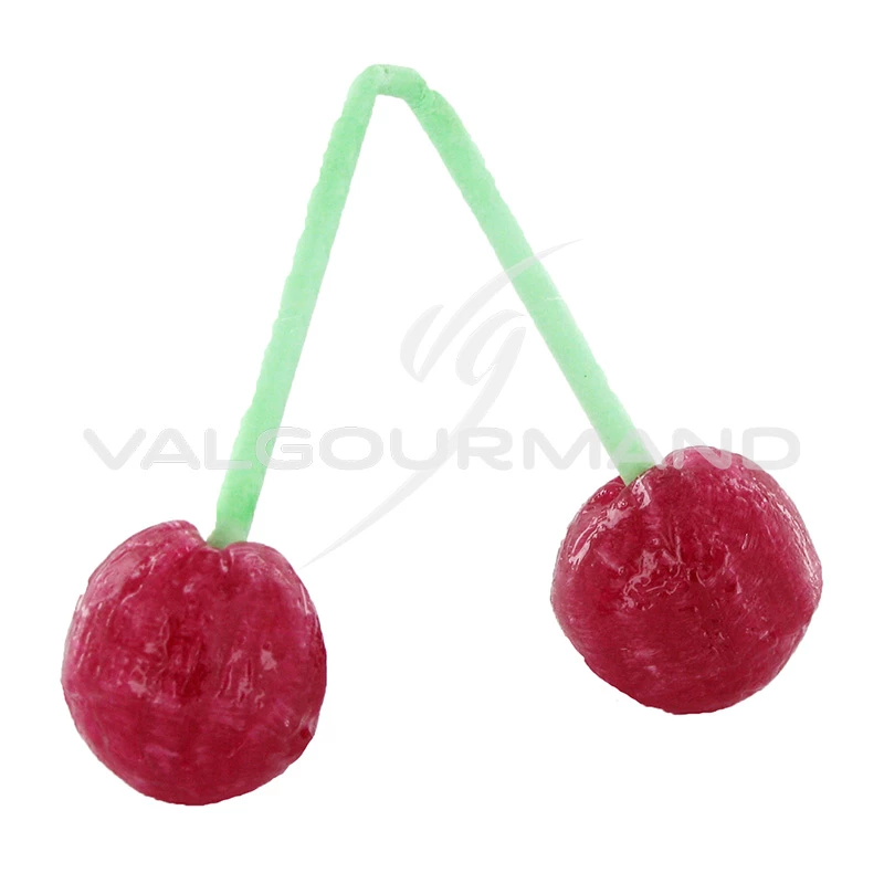 Sucette, cerises, bonbon, enfance, deux, double, fruit