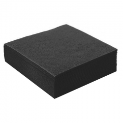 Serviettes de table unies NOIR - 50 pièces