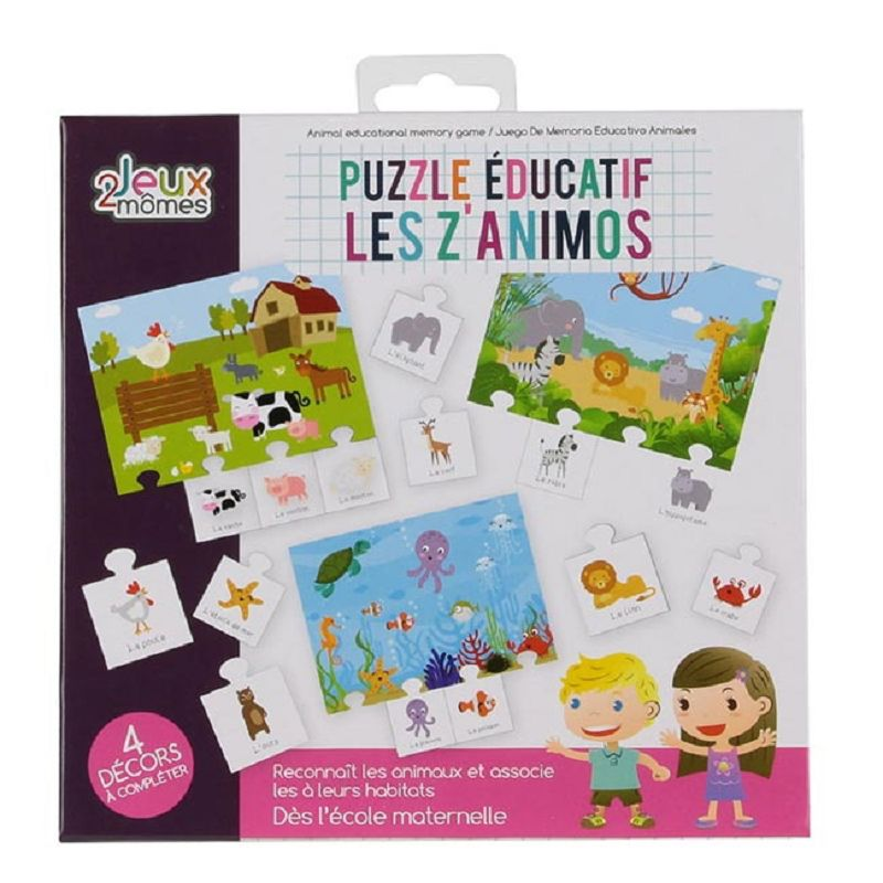 Puzzle éducatif Les Z'Animos 18x17.5x2cm