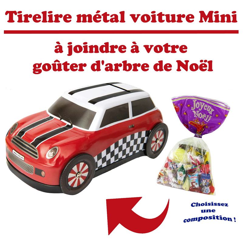 Boîte métal tirelire voiture mini - 15x7.2x6 cm