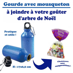 Gourde alu avec mousqueton - H : 17 x 6.6cm