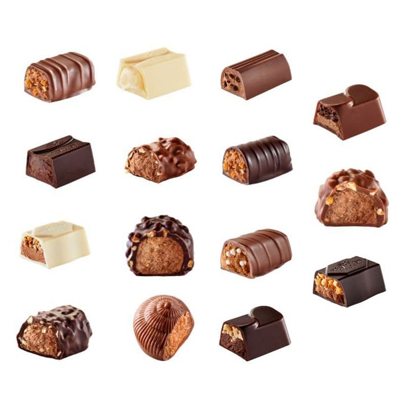 Chocolats de Noël - Boîte de chocolat dorée à partager 500g - Assortiment  de chocolats belges boite Métal 