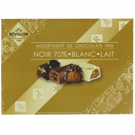 Ballotin de chocolats noir, lait et blanc Révillon - 475g