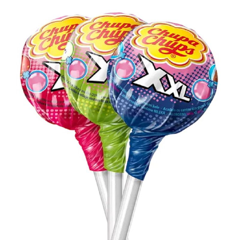 Sucettes XXL Chupa Chups fourrées bubble gum - Nouvelle box de 60