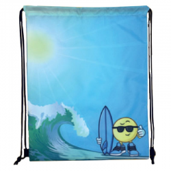 Sac piscine décor vague avec émoticone - 33x42cm