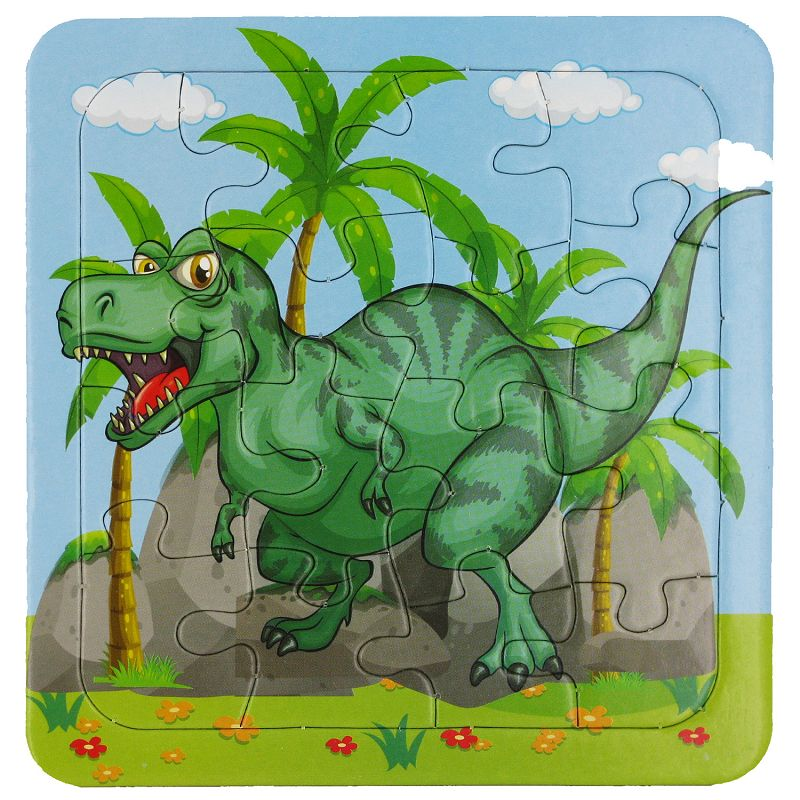 Puzzle Dinosaures & Animaux - 14x14cm - Lot de 6
