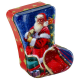 Boîte métal botte décor Noël (13 x 18 x 6 cm)