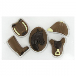 Coffret Cheval - sujets en chocolat au lait décoré - 100g