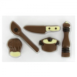 Coffret Cuisine - sujets en chocolat au lait décoré - 100g