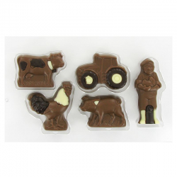 Coffret la Ferme - sujets en chocolat au lait décoré - 100g
