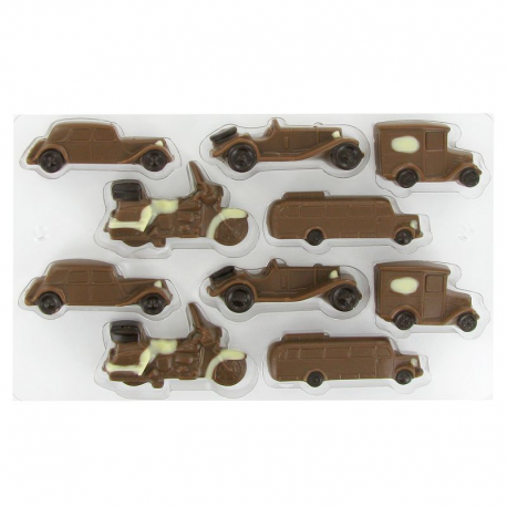 ~Coffret Voitures vintage - sujets en chocolat au lait - 100g