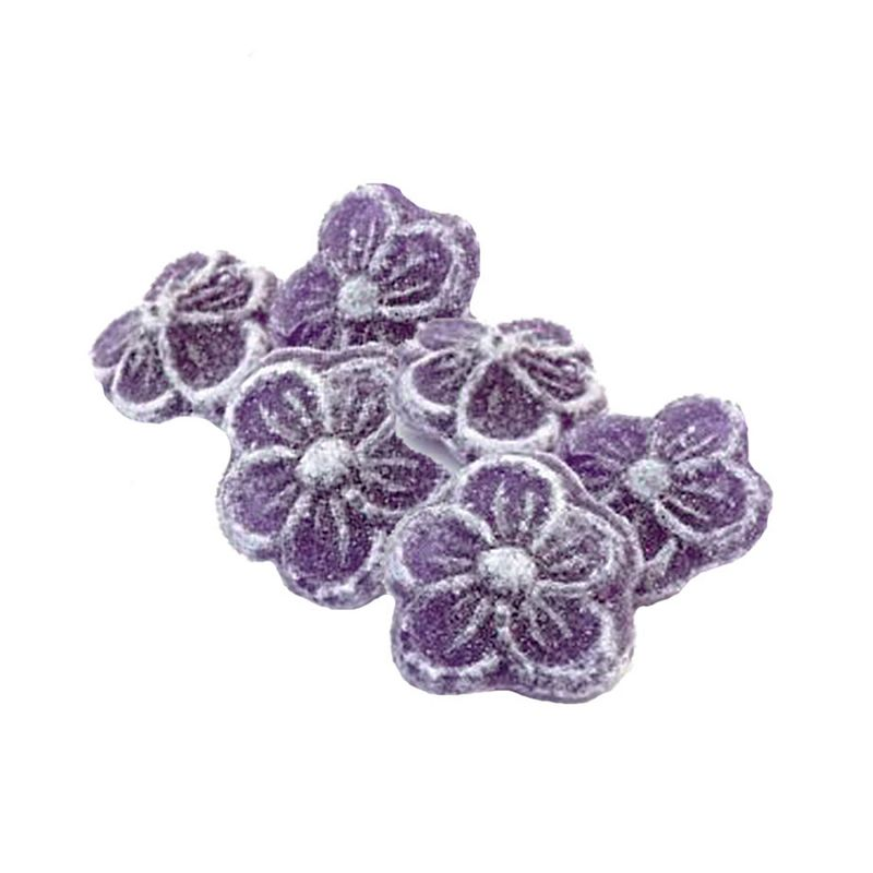 bonbon acidulés saveur violette. forme fleur