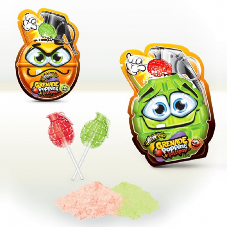 Sucettes Grenade Popping candy - boîte de 36