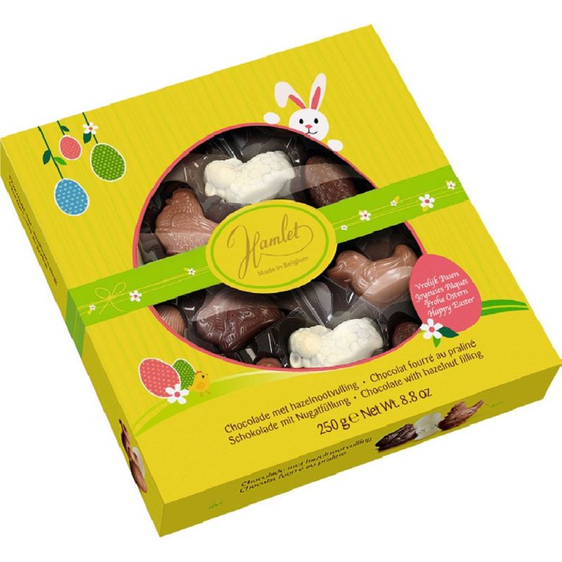 Assortiment Animaux de Pâques en chocolat praliné - 250g