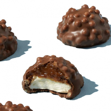~Hérissons guimauve, chocolat et caramel s/cello - boîte de 80