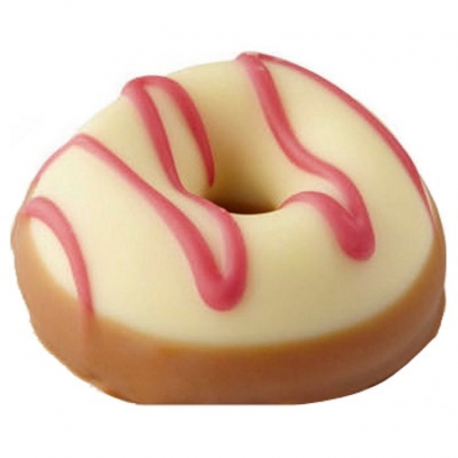 Chocolats Donuts blanc fourrés crème à la Fraise - boîte de 1,54kg