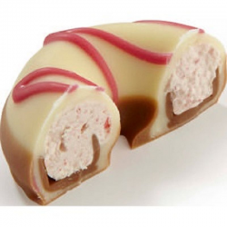 PRECOMMANDE Chocolats Donuts blanc fourrés crème à la Fraise - boîte de 1,54kg
