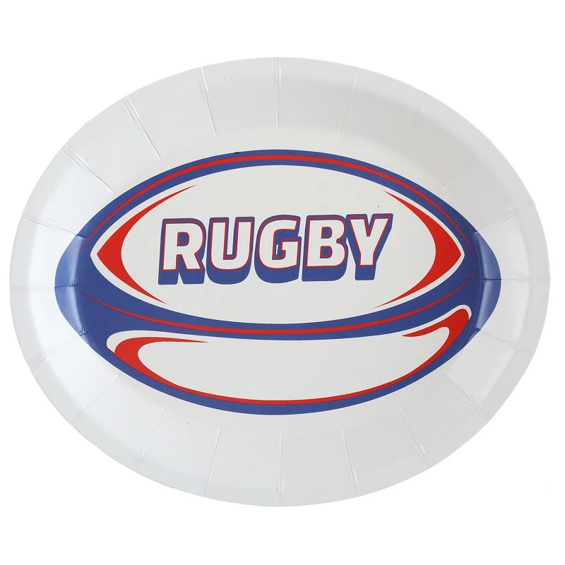 Assiettes décor Rugby - 10 pièces