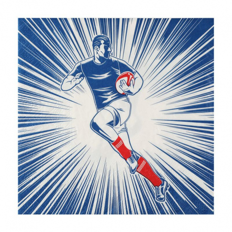 Serviettes décor Rugby - 20 pièces