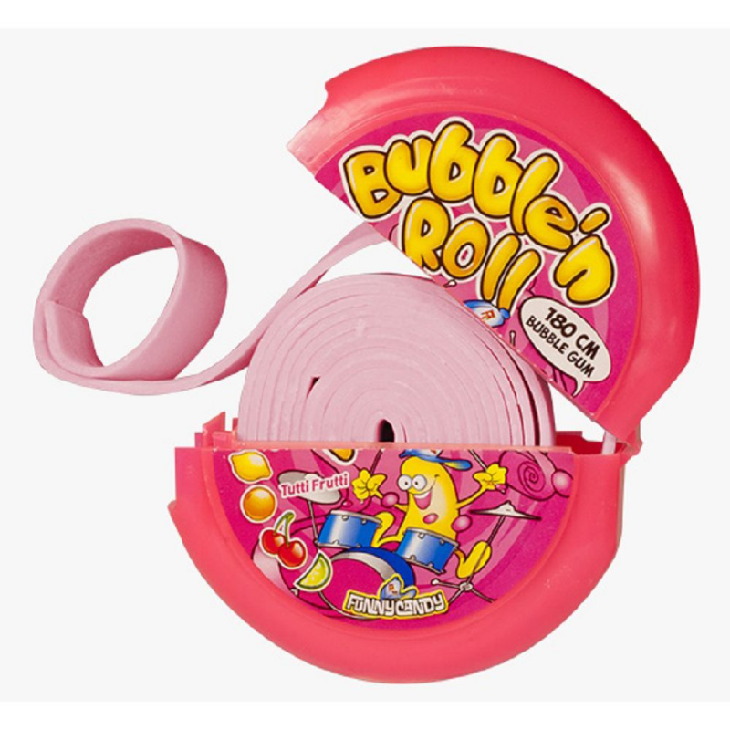 Bubble'n Roll, bubble gum colore langue, 24 pièces