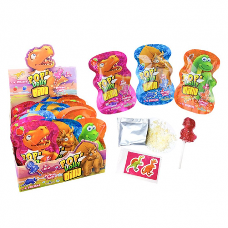 Sucettes Pop Lolly Dino Funny Candy - boîte de 36