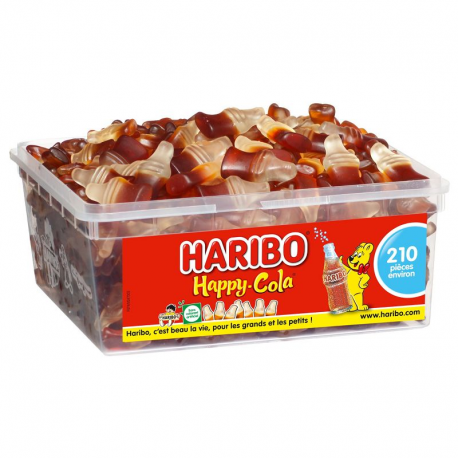 Bouteilles Happy Cola lisses HARIBO - tubo de 210