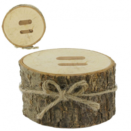 Rondin de bois Chêne porte-alliances - pièce