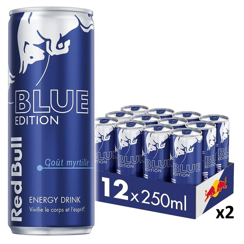 Red Bull Blue Edition Myrtille 25cl - par 24 boîtes