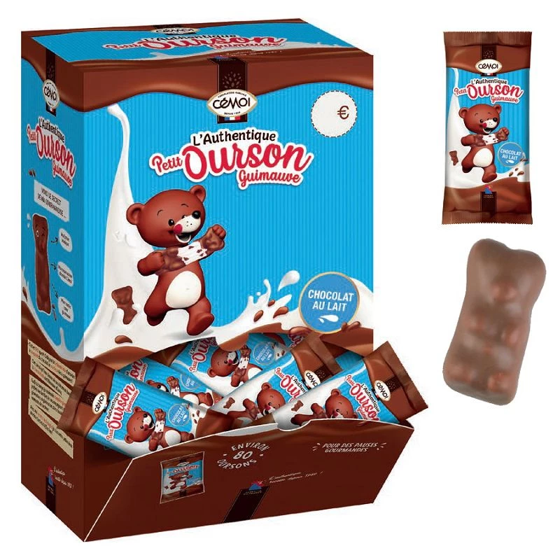 Yver • Oursons Guimauve enrobée Chocolat Lait 190g - 12 pièces