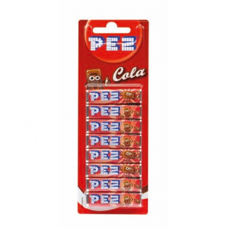 Pez blister de 8 recharges cola - le lot de 12