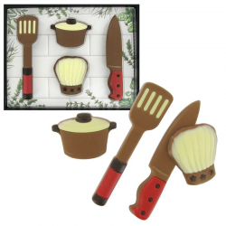 Moulages Cuisine en chocolat au lait décoré - coffret de 125g