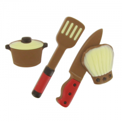 Moulages Cuisine en chocolat au lait décoré - coffret de 125g