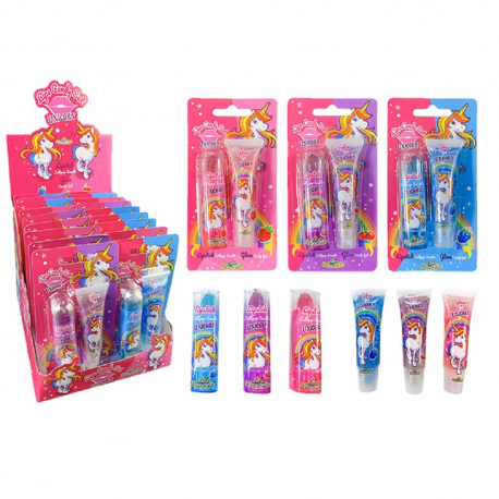 Lips Candy set Unicorn Rouge à lèvres Licorne - boîte de 18