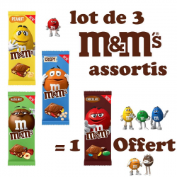 M&M's assortiment de tablettes 165g - Lot 3+1 offerte