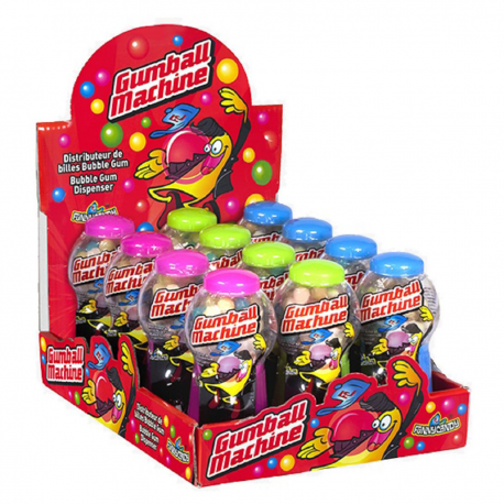 Gumball Machine (coloris aléatoire) garni de 50 billes - boîte de 12